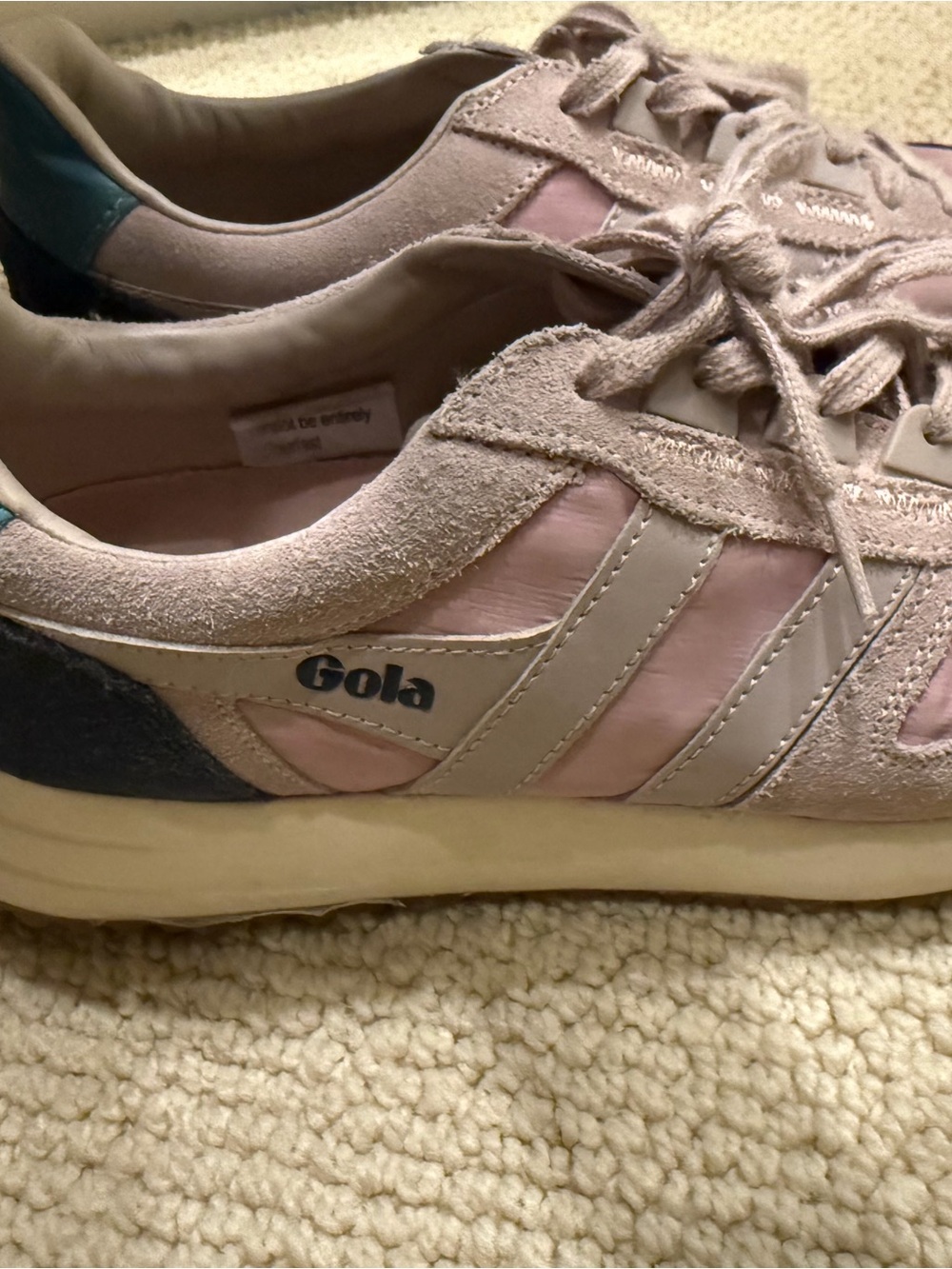 Gola Women's Pale Pink Suede & Leather Lace-Up Sneakers